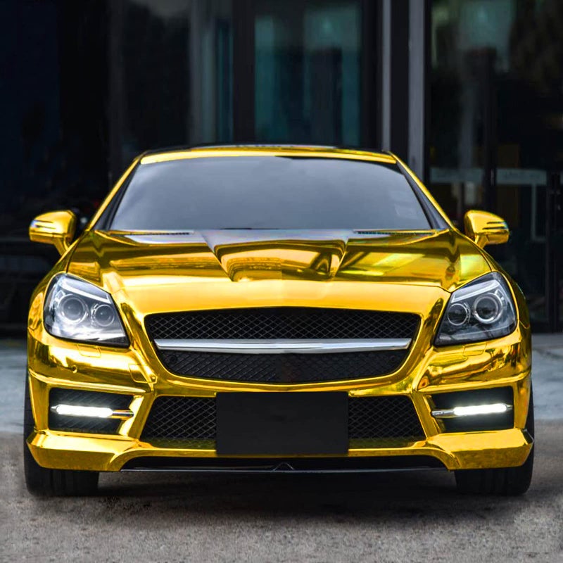 TECKWRAP 11.5"x 60" Chrome Mirror Gold Vinyl Wrap Self-Adhesive Car Sticker Car Wrap Vinyl (Gold) - Image 5